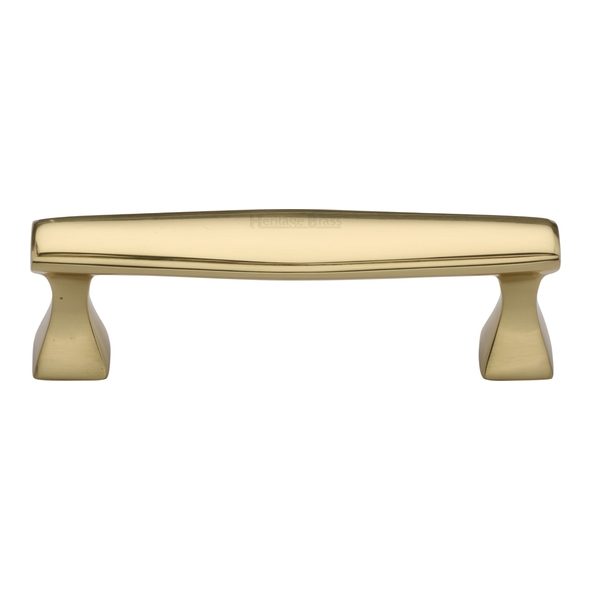 C0334 96-PB • 096 x 113 x 35mm • Polished Brass • Heritage Brass Art Deco Cabinet Pull Handle